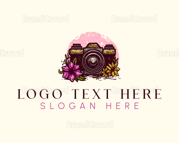 Floral Photography Camera Logo