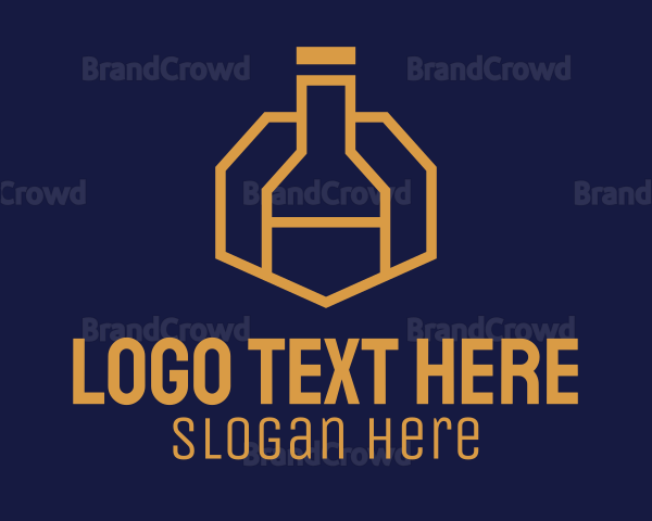 Gold Wine Bottle Logo