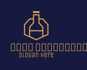 Gold Wine Bottle Logo