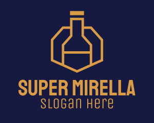 Gold Wine Bottle Logo