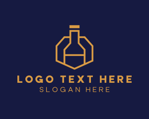 Bottle - Gold Wine Bottle logo design