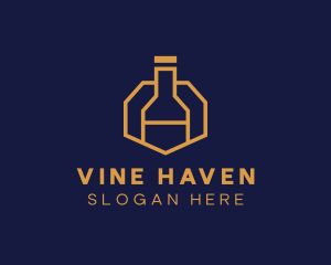 Gold Wine Bottle logo design