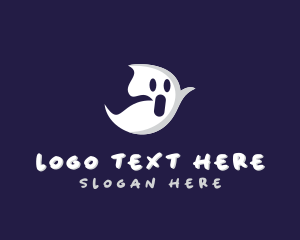 Scary - Halloween Cartoon Ghost logo design