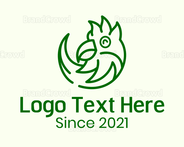 Happy Tropical Parrot Logo