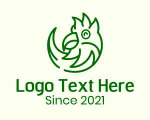 Birder - Happy Tropical Parrot logo design