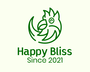 Happy Tropical Parrot logo design