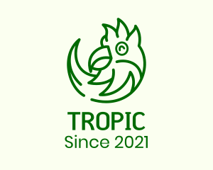 Happy Tropical Parrot logo design