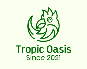 Happy Tropical Parrot logo design