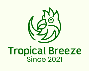 Happy Tropical Parrot logo design