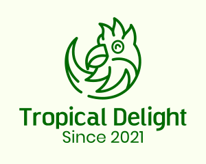 Happy Tropical Parrot logo design