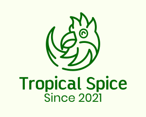 Happy Tropical Parrot logo design