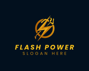 Human Power Lightning logo design