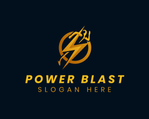 Human Power Lightning logo design