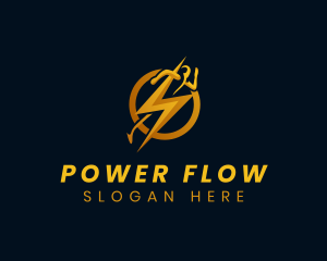 Human Power Lightning logo design