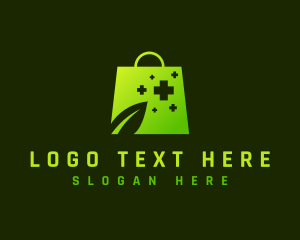 Online Shopping - Medicine Health Shopping Bag logo design