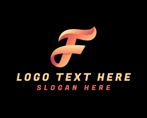 Letter F - Gradient Fast Racing logo design