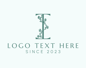 Tropical - Vine Flower Letter I logo design