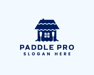 Paddle - Wave Paddle Oar logo design