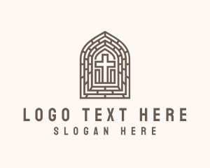 Holy - Church Altar Crucifix logo design