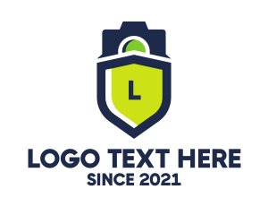 Blogger - Camera Shield Lettermark logo design