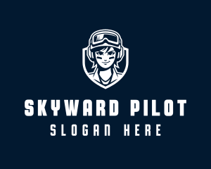 Pilot - Woman Pilot Aviation logo design