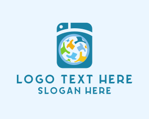 Clean - Washing Machine Clothes logo design