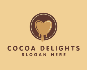 Brown Choco Heart logo design