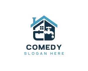 House - Home Plumbing Repair logo design