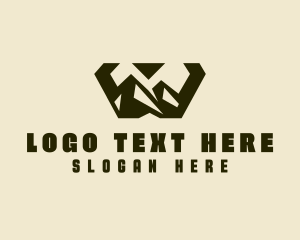 Trekking - Mountain Trek Letter W logo design