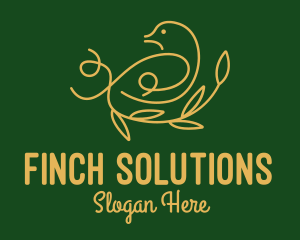 Finch - Golden Bird Monoline logo design