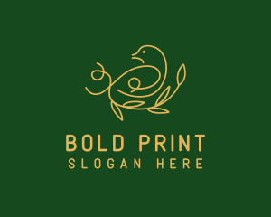 Golden Bird Monoline  logo design