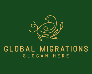 Golden Bird Monoline  logo design