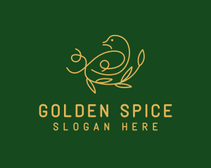 Golden Bird Monoline  logo design