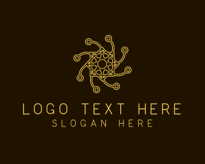 Line Art - Intricate Networking Symbol logo design