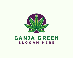 Ganja - Hemp Cannabis Leaf logo design