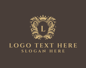 Legal - Royal Crown Floral Shield logo design