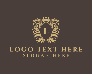 Legal Advice - Royal Crown Floral Shield logo design