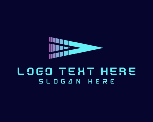 Programming - Neon Triangle Play Button logo design