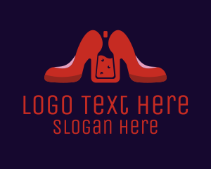 Bottle - Red Heels Liquor logo design