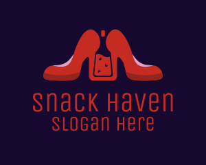 Red Heels Liquor logo design