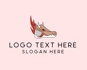 Sneakerhead - Fire Dragon Sneakers logo design