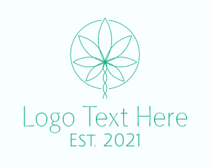 Ganja - Organic Cannabis Leaf logo design