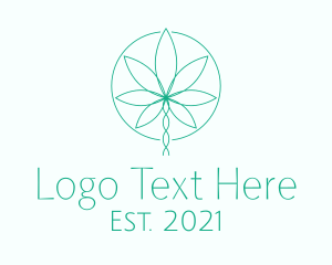 Minimalist - Organic Cannabis Leaf logo design