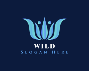 Blue Elegant Crown  Logo