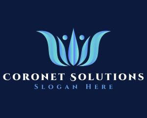 Blue Elegant Crown  logo design