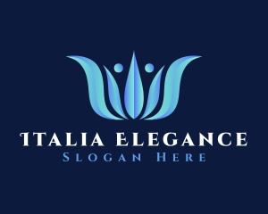 Blue Elegant Crown  logo design