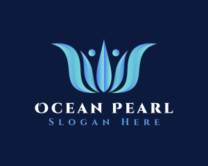 Mermaid - Blue Elegant Crown logo design