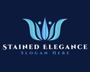 Blue Elegant Crown  logo design