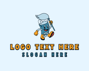 Squeeqee - Cleaning Bucket Mop logo design