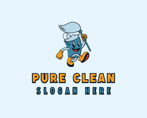 Cleaning Bucket Mop logo design